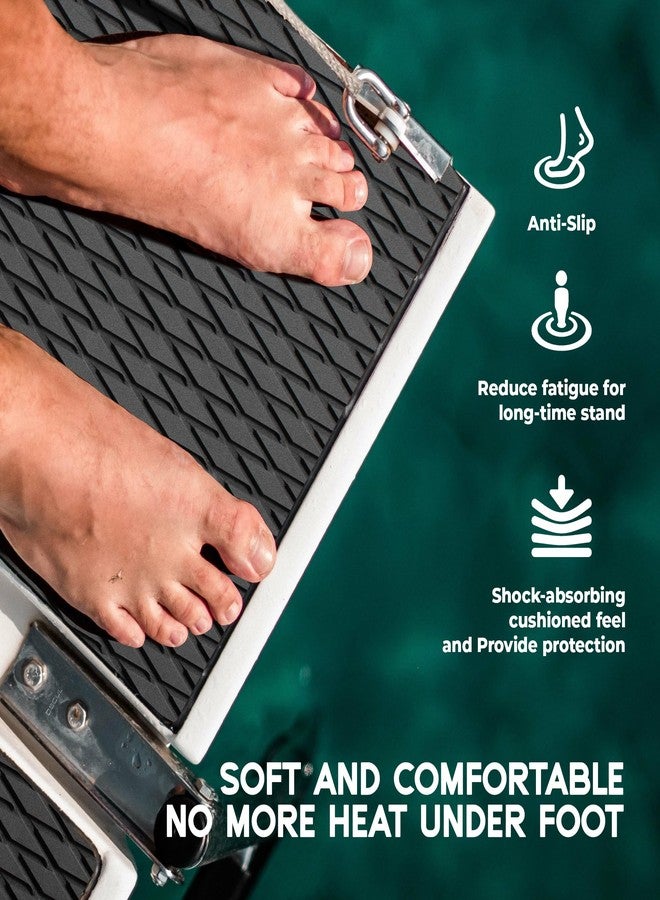FOCEAN Boat Flooring EVA Foam Boat Decking Camo Marine Flooring Self-Adhesive Boat Mat Boat Carpet for Motorboat RV Yacht Kayak Surfboard, 94.5''x 15.7'', Black - Image 4