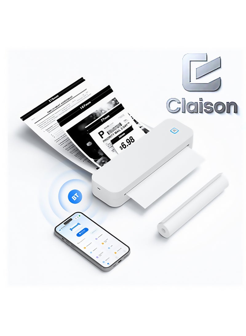 Claison D80 New Model A4 Printer, Portable Bluetooth Home Inkless Document Printer, Household Thermal Printer​  - Image 1