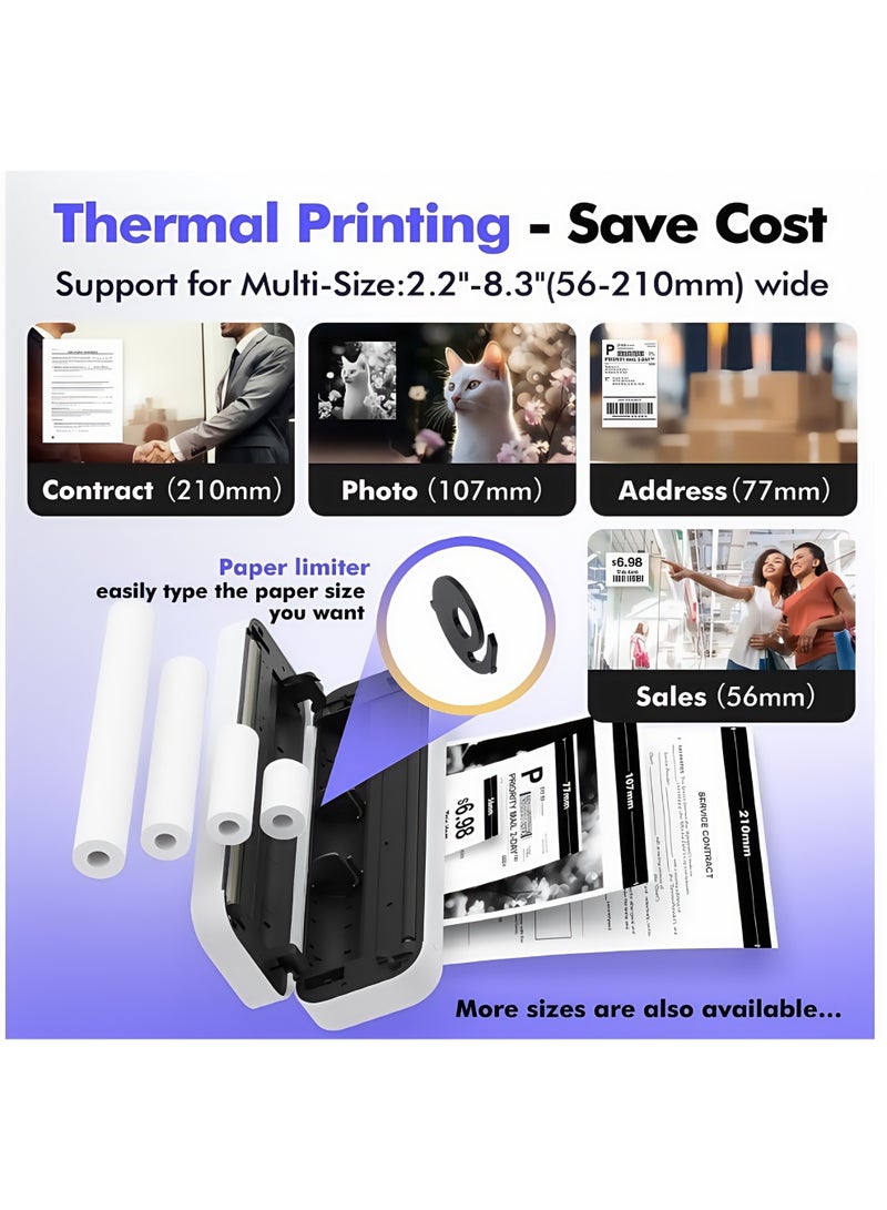 Claison D80 New Model A4 Printer, Portable Bluetooth Home Inkless Document Printer, Household Thermal Printer​  - Image 5