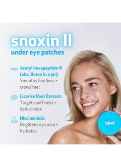 Indeed Labs Snoxin Ii Under Eye Patches Argireline & Niacinamide Reduce Dark Circles Puffy Eyes Undereye Bags Wrinkles Biodegradable Hydrogel Under Eye Patches For Fine Lines & Crows Feet  - Image 3