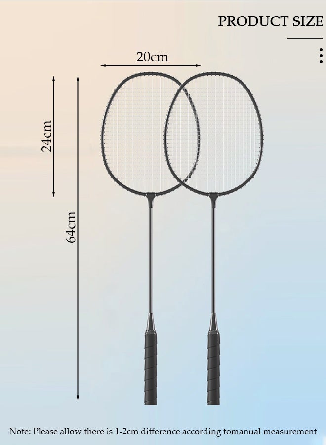 DUNISO Badminton Rackets Set for 2 Players – Lightweight Set with 3 Shuttlecocks & Carrying Bag - Image 2