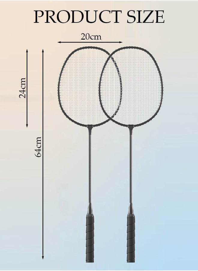DUNISO Badminton Rackets Set 2 Player Badminton Rackets Lightweight Badminton Racquet with 3 Shuttlecocks and 1 Carrying Bag,Badminton Backyard Games for Outdoor,Garden,Beach,Family Fun Game  - Image 2