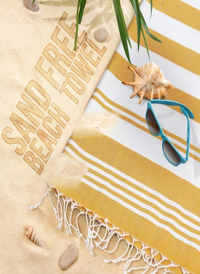 Utopia Towels 4 Pack Turkish Beach Towel, 40 by 72 Inches, 100% Cotton, Oversized Sand Free Lightweight Quick Dry, Prewashed for Soft Feel, Large Turkish Peshtemal Towel for Travel, Buff - Image 4