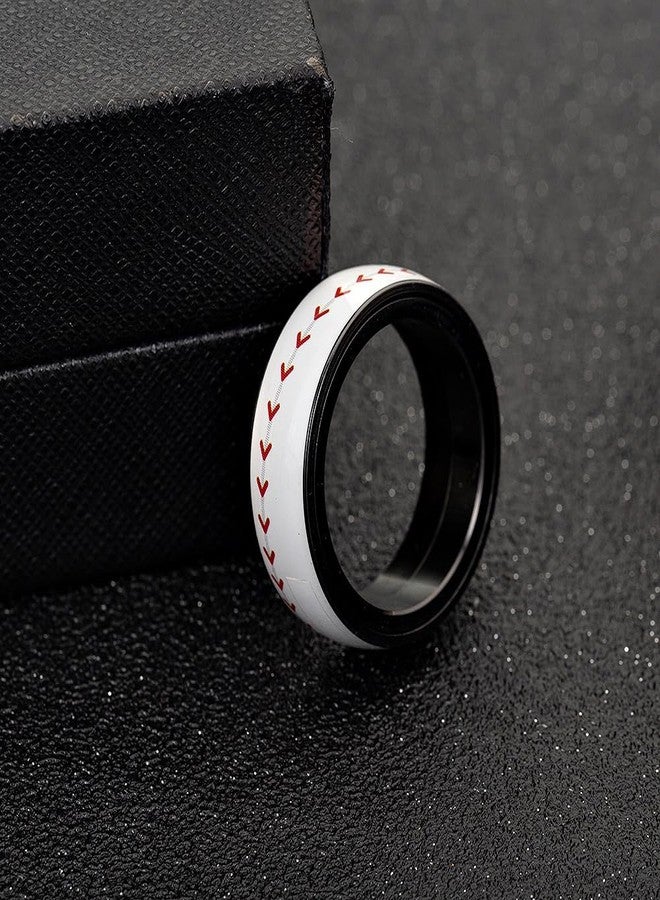 OIDIMS Baseball Spinning Ring for Women Men Sports Fidget Finger Band Comfort Fit Stainless Steel Rotating Stress Relief Promise Ring Anxiety Worry Competition Anniversaries Jewelry for Fans Players (11) - Image 3