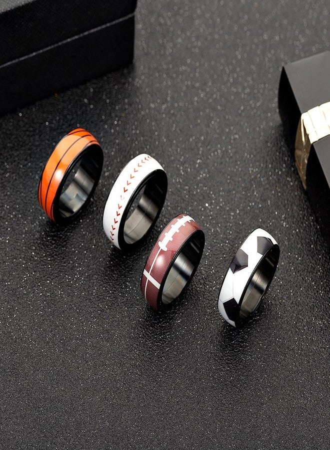 OIDIMS Baseball Spinning Ring for Women Men Sports Fidget Finger Band Comfort Fit Stainless Steel Rotating Stress Relief Promise Ring Anxiety Worry Competition Anniversaries Jewelry for Fans Players (11) - Image 4