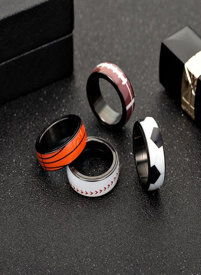 OIDIMS Baseball Spinning Ring for Women Men Sports Fidget Finger Band Comfort Fit Stainless Steel Rotating Stress Relief Promise Ring Anxiety Worry Competition Anniversaries Jewelry for Fans Players (11) - Image 5