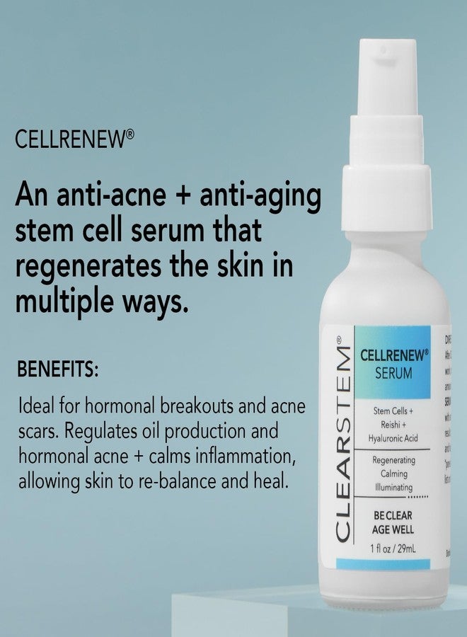 CLEARSTEM - CELLRENEW - Collagen Stem Cell Serum - Acne + Youthful Skin Face Serum - Hyaluronic Acid, Reishi, Aloe Vera - Facial Skin Care Products - Gluten Free, Cruelty Free - 1 fl oz / 29ml - Image 2