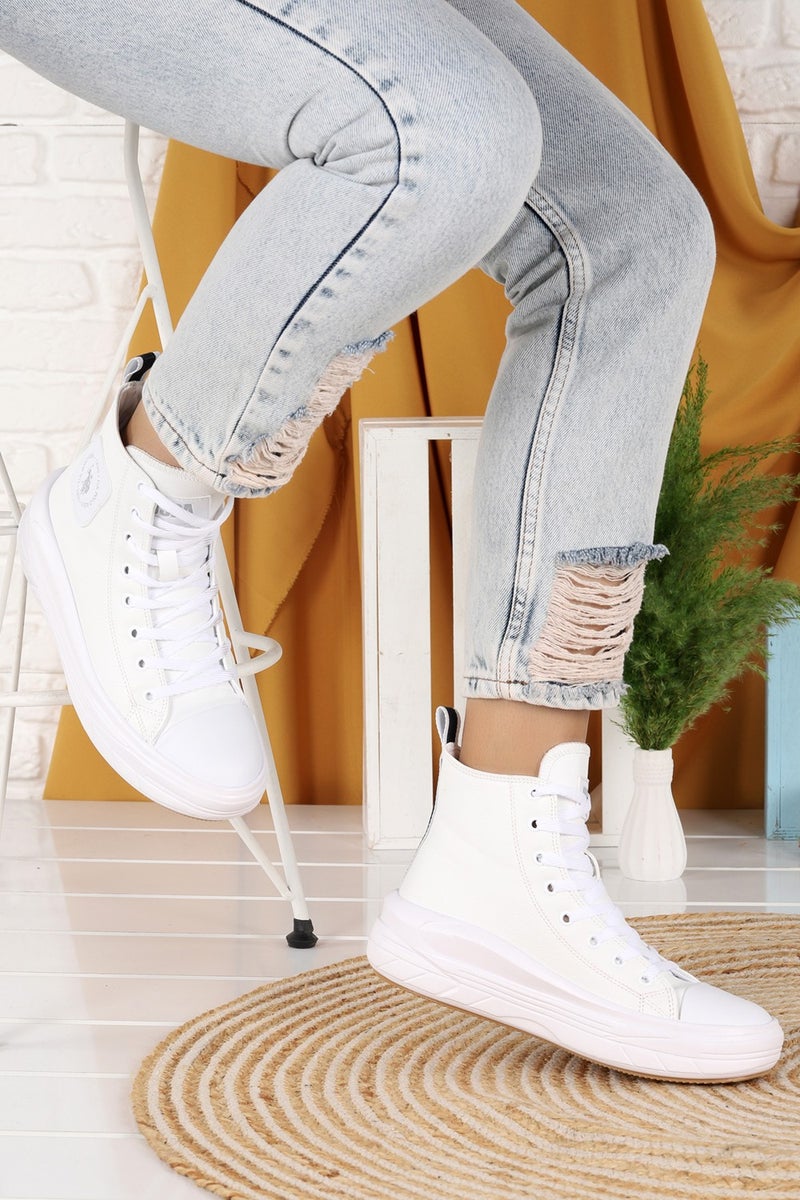 U.S. Polo Assn. BASE. Polo Assn. Clementine Women's Casual Lace-Up Boots White - Image 2