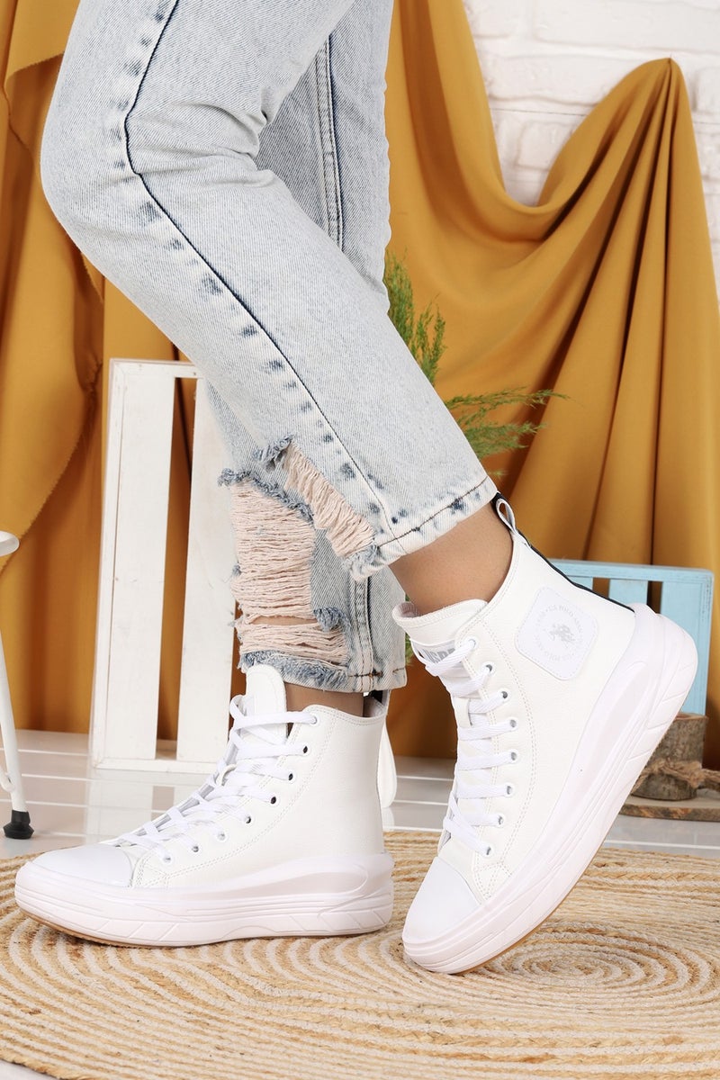 U.S. Polo Assn. BASE. Polo Assn. Clementine Women's Casual Lace-Up Boots White - Image 3