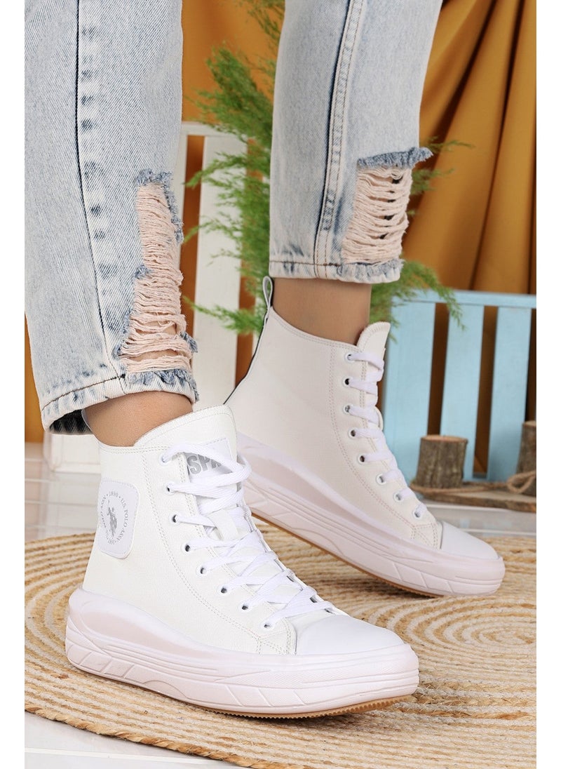 U.S. Polo Assn. BASE. Polo Assn. Clementine Women's Casual Lace-Up Boots White - Image 4