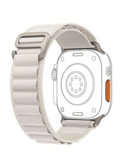 Trendy Tech Alpine Loop For Apple Watch 42/44mm Nylon Woven Ring Strap Series 4/5/6 - White