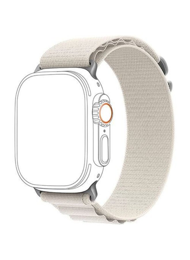 Generic - Trendy Tech Alpine Loop For Apple Watch 42/44mm Nylon Woven Ring Strap Series 4/5/6 - White - Image 1