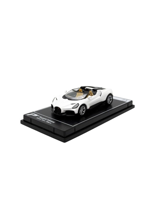 PosterCars 1:64 Scale Bugatti Mistral Blanc White Hypercar – League Collection No. 23 Diecast Model Car - Image 1