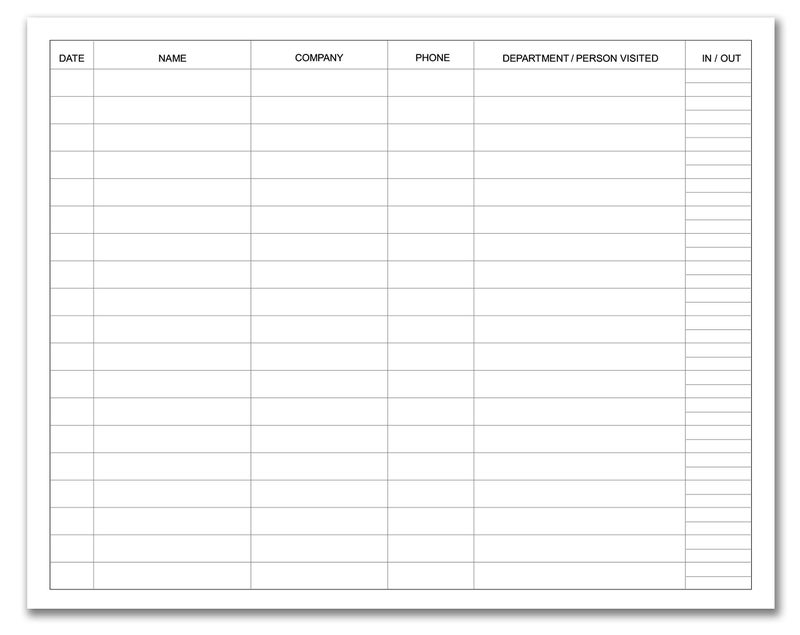 BookFactory Visitor Log Book Visitors Register Sign-in Book - 120 Pages, 8 7/8'' x 7'' - Black Cover, Section Sewn Hardbound (Made in USA) - Image 3