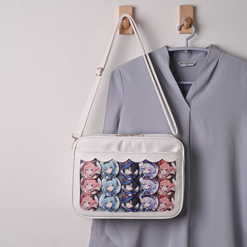 Women'S Simple Transparent Pain Bag Japanese Style Fresh Girl Jk Handbag Cute Student Contrast Color Shoulder Messenger Bag - Image 1