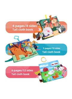 Generic Baby Cloth Book Toy 0-3 Years Old Baby Three-dimensional Animal Tail Tear Not To Rip Educational Early Teaching-Color:Vegetable Theme-6 Pages 12 Sides  - Image 3