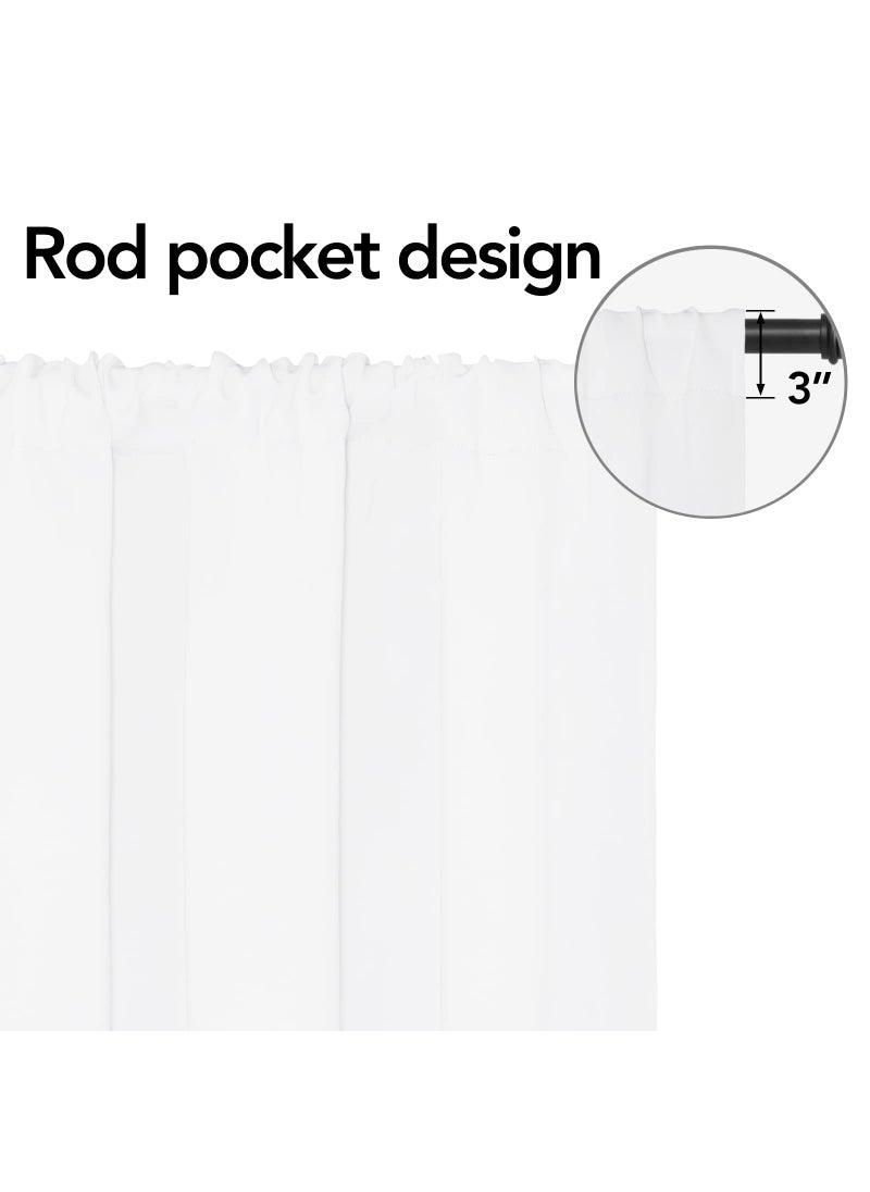 Easy-Going Easy-Going Rod Pocket Blackout Curtains for Bedroom  Room Darkening Window Curtains for Living Room  Thermal Insulated Noise Reduction Solid Window Drapes  2 Panels(34x63 in  White)  - Image 2
