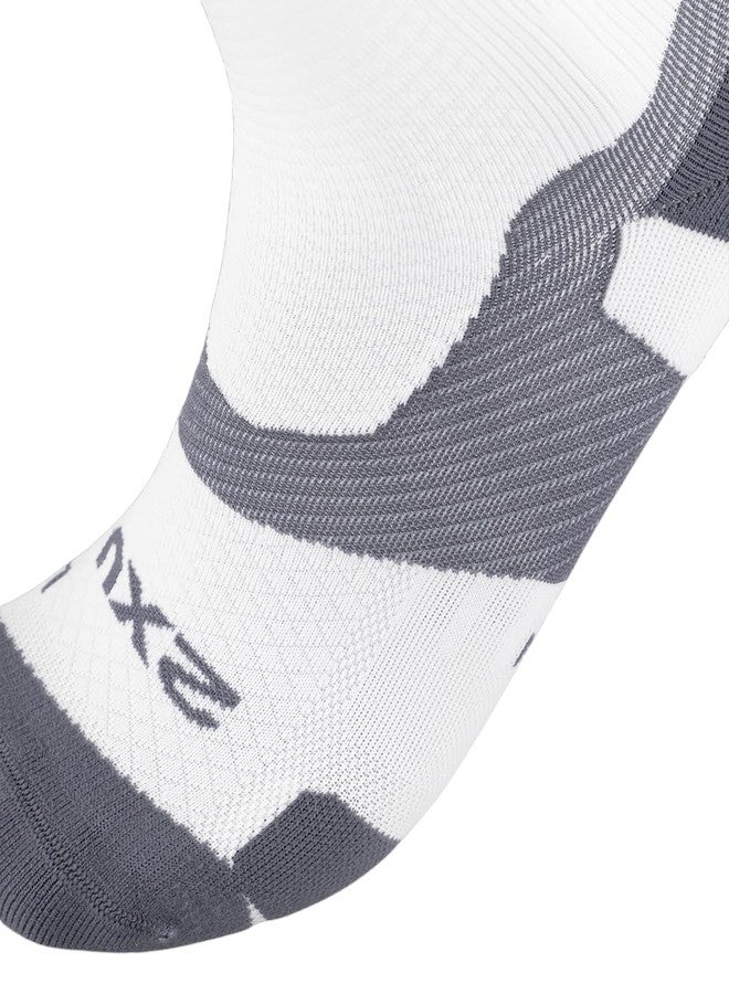 2XU unisex adult Vectr Full Length Socks, White/Grey, 7/8 US - Image 2