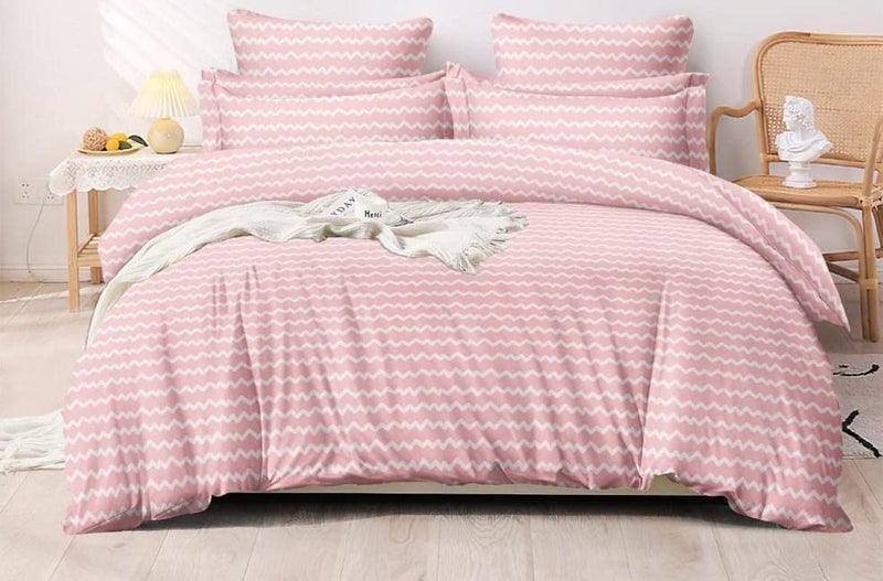 VIVEA RESERVE Soft Comfortable 300 TC Cotton Elastic Fitted Bedsheet Queen Size Double Bed with 2 Pillow Covers (60" x 78" inch) (Fitted) (Blossom Pink) - Image 3