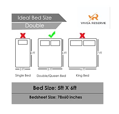 VIVEA RESERVE Soft Comfortable 300 TC Cotton Elastic Fitted Bedsheet Queen Size Double Bed with 2 Pillow Covers (60" x 78" inch) (Fitted) (Blossom Pink) - Image 5