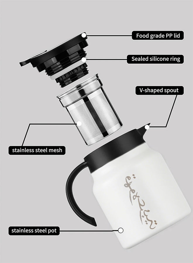 Aijmil Ramadan GiftsArabic Coffee Thermos Stainless Steel Carrier - Complete Travel Set (1000ml Pot + 80ml Cups x 2) - Ramadan Eid Al Fitr Eid Al Adha National Day Gift - Image 3