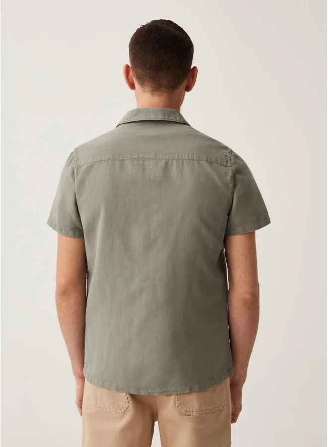 Ovs Grand&Hills regular-fit shirt in cotton and linen