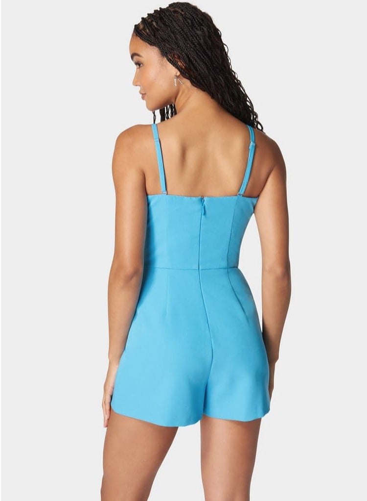 bebe STRAPLESS DEEP V NECK TRIM ROMPER - Image 3
