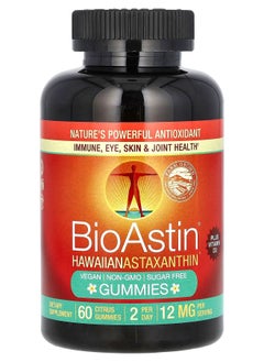 Nutrex Hawaii BioAstin Hawaiian Astaxanthin Gummies Citrus 12 mg 60 Gummies (6 mg per Gummy)  - Image 1