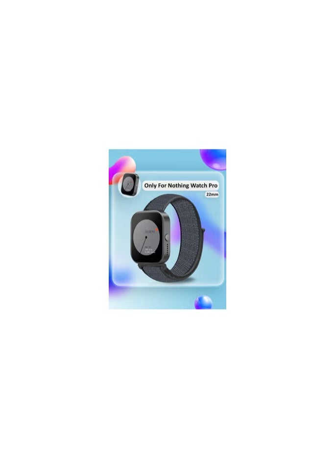 CATANES - (for Nothing Watch Pro 22mm) Nylon Strap,Quick Release Bands for Women Men Sport Wristband Strap Dark Blue/Black - Image 1
