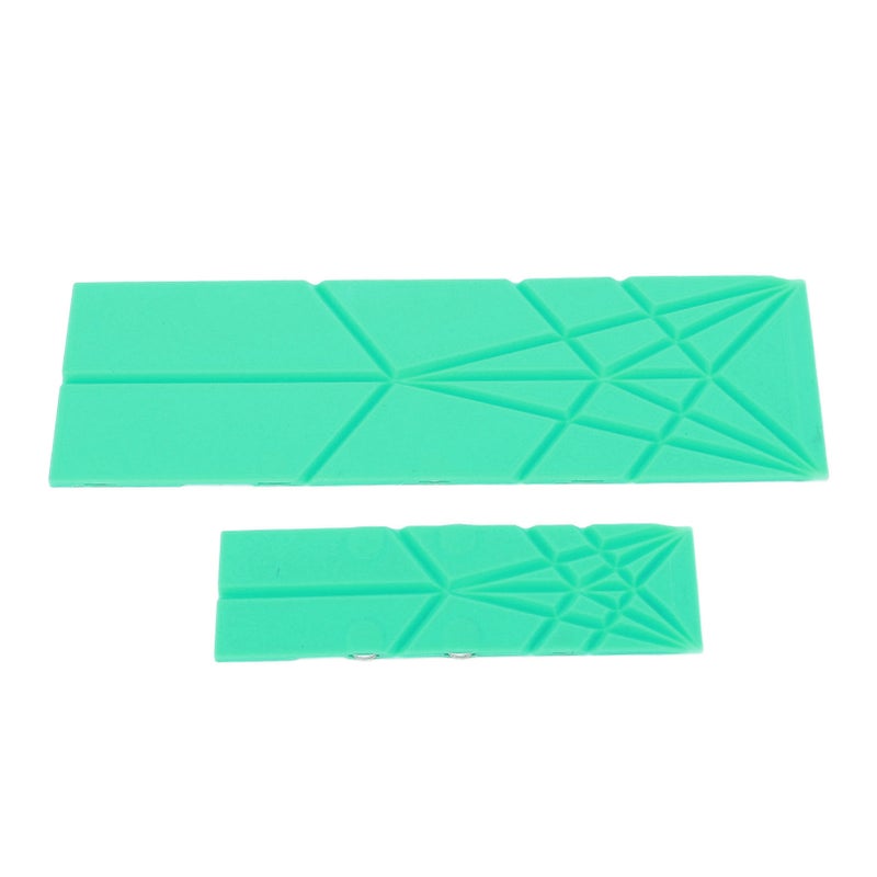 2Pcs 3 in 1 Measuring Spoons Polygons Flat Folding Multifunction Folds for Baby Complementary Food Kitchen Gadget Green - Image 1