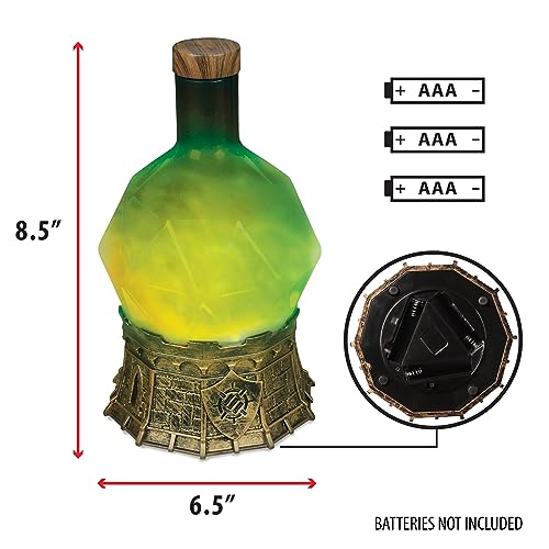 ENHANCE Gaming Sorcerer's Potion Light with Swirling Mystical Brew - Potion Bottle Mood Light Prop for Tabletop Game Immersion, Playroom, Desk Decor - Soft Glowing Whirling Goblet (Green Elixir) - Image 2