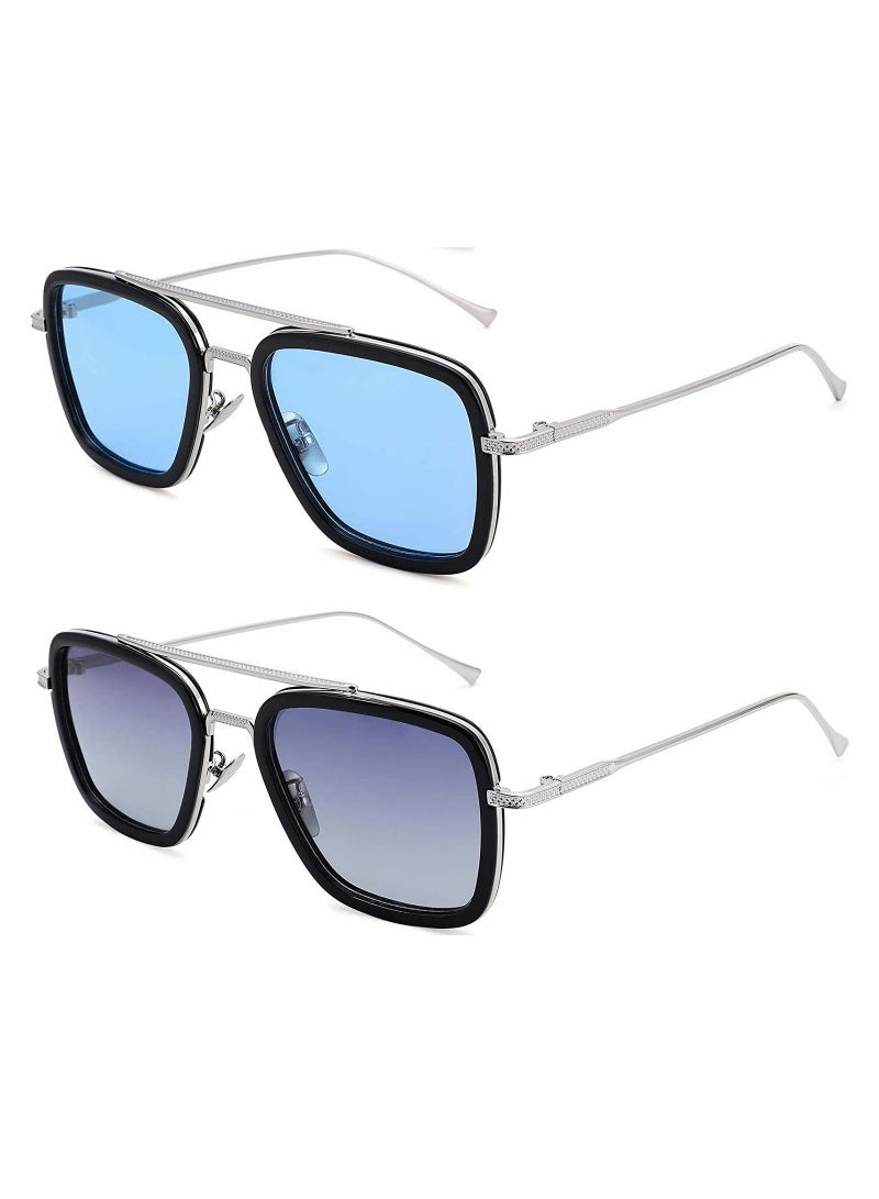 2PACK Polarized Sunglasses for Men & Women - Metal Frame UV400 Protection for Driving, Sports, Outdoor Activities, and Fishing - Image 1