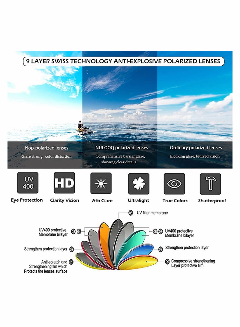 2PACK Polarized Sunglasses for Men & Women - Metal Frame UV400 Protection for Driving, Sports, Outdoor Activities, and Fishing - Image 5