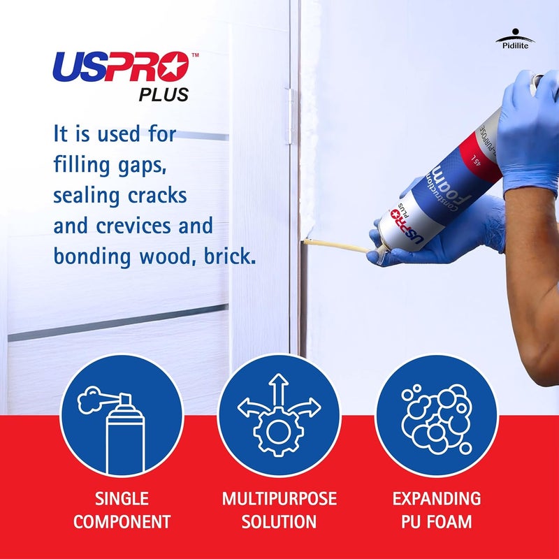 Pidilite USPRO Multi-Purpose Expanding Polyurethane Construction Foam, 750ml - Image 2