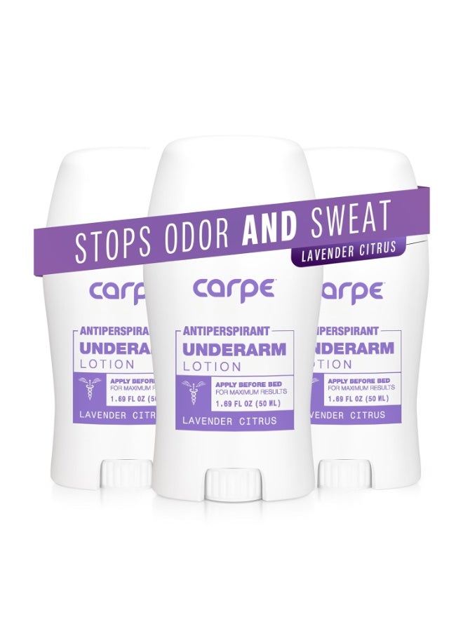 Carpe Carpe Underarm Antiperspirant and Deodorant, Clinical strength with Lavender Citrus scent, Combat excessive sweating Stay fresh and dry, Great for hyperhidrosis (Pack of 3) - Image 1