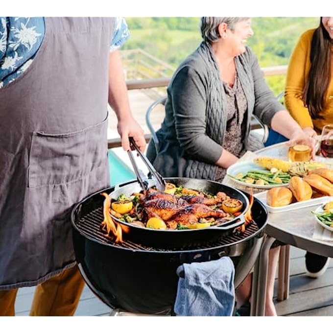 مقلاة شواء بمقبضين من الحديد الزهر 1025 باللون الأسود - Image 3