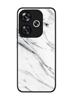 Stylizedd Rugged Black edge case for Xiaomi Poco F6 / Xiaomi Redmi Turbo 3, Slim fit Soft Case Flexible Anti Drop TPU Gel Thin Cover - Marble Print Grey White  - Image 1