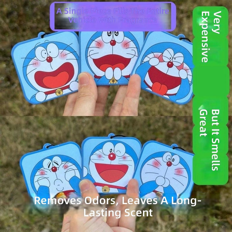 Doraemon Internet-Famous Scent Card Car Air Freshener - Long-Lasting Fragrance, Removes Odors, and Repels  Mosquitoes