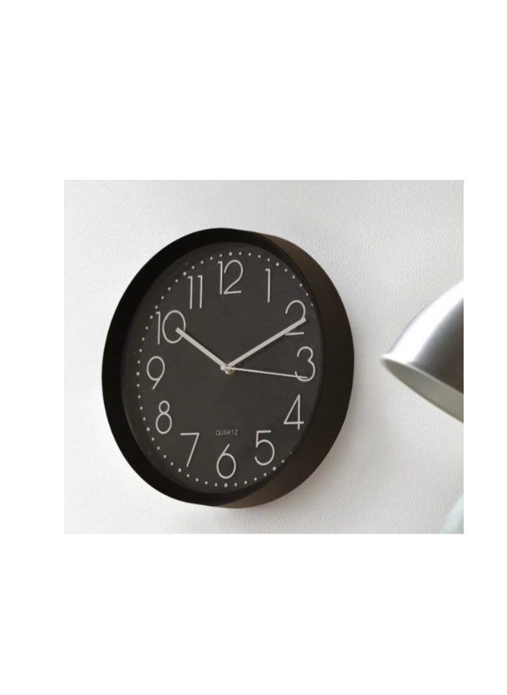 ماركة غير محددة Modern decorative round quartz wall clock large analoge display battery operated for homes and offices 30Cm black - ck22  - Image 2