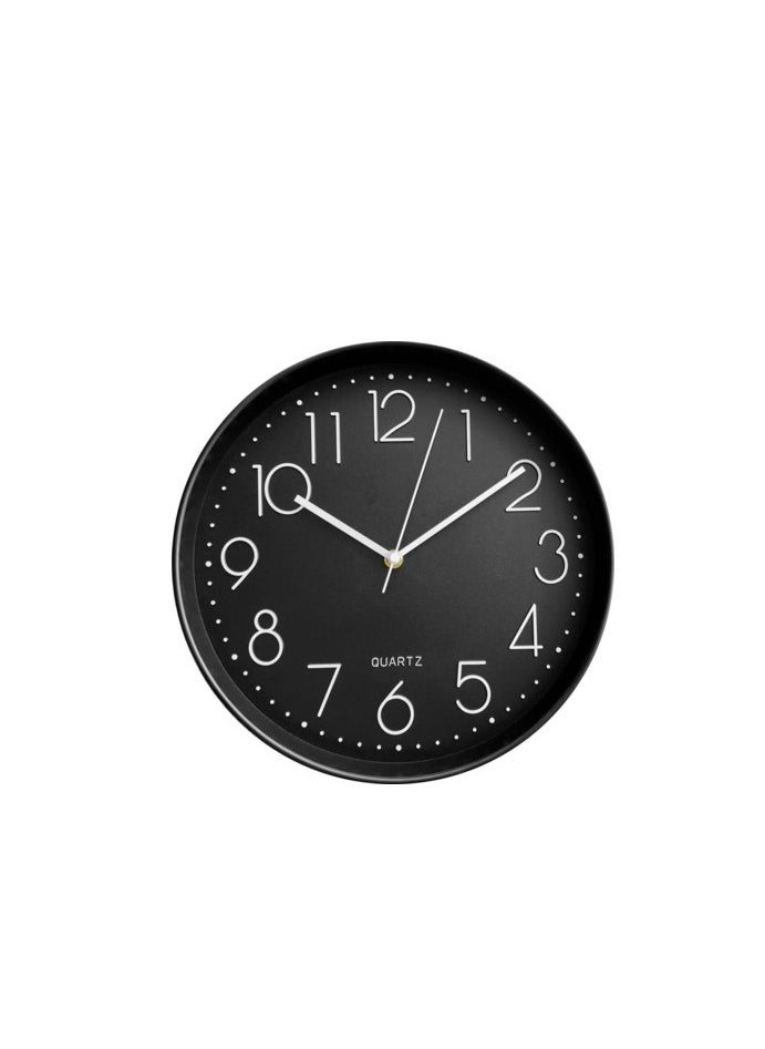ماركة غير محددة Modern decorative round quartz wall clock large analoge display battery operated for homes and offices 30Cm black - ck22  - Image 1