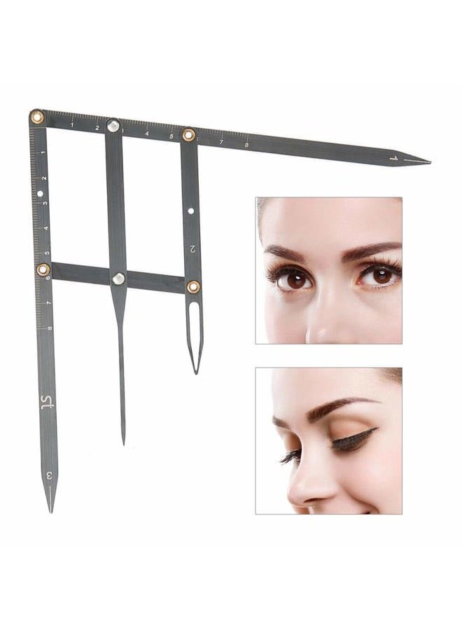 Salmue Eyebrow Ruler with Golden Ratio, Stainless Steel Tattoo Eyebrow Measuring Ruler Eyebrow Caliper, Flexible Semi Permanent Eyebrow Tattoo Designing Shaping Tools - Image 4