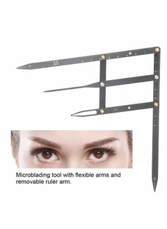 Salmue Eyebrow Ruler with Golden Ratio, Stainless Steel Tattoo Eyebrow Measuring Ruler Eyebrow Caliper, Flexible Semi Permanent Eyebrow Tattoo Designing Shaping Tools  - Image 2