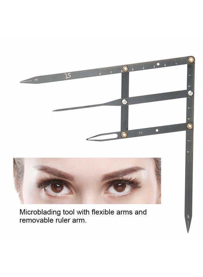 Salmue Eyebrow Ruler with Golden Ratio, Stainless Steel Tattoo Eyebrow Measuring Ruler Eyebrow Caliper, Flexible Semi Permanent Eyebrow Tattoo Designing Shaping Tools - Image 2