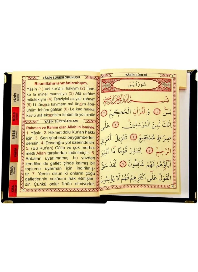 İhvan Brotherhood 10 Pieces Velvet Covered Book of Yasin - Bag Size - With Rosary - Purse - Black Color - Mevlüt Gift