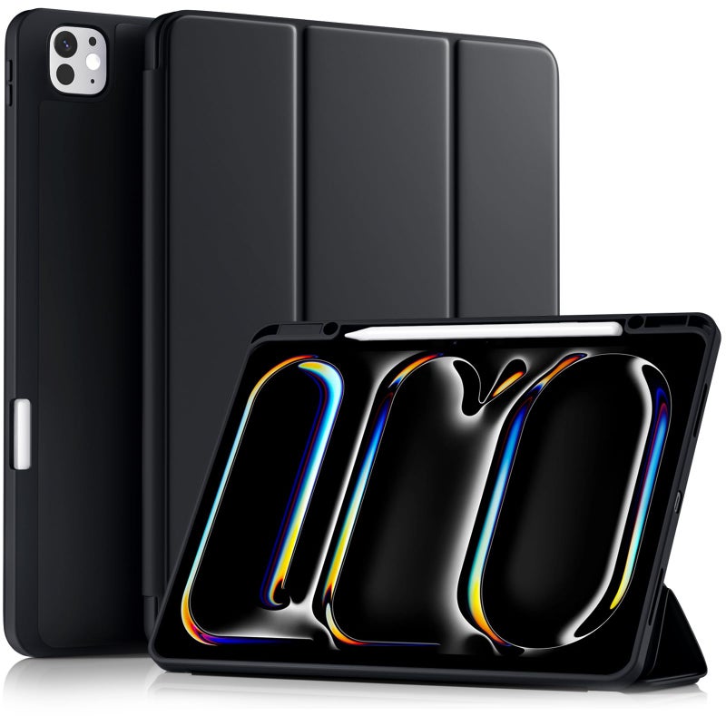 Akkerds Compatible with iPad Pro 13 Inch Case (M5/M4) 2025/2024, for iPad 13 Pro Case with Pencil Holder, Slim Trifold Stand Protective Cover with Soft TPU Back, Auto Wake/Sleep (Black) - Image 1