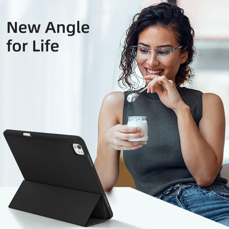 Akkerds Compatible with iPad Pro 13 Inch Case (M5/M4) 2025/2024, for iPad 13 Pro Case with Pencil Holder, Slim Trifold Stand Protective Cover with Soft TPU Back, Auto Wake/Sleep (Black) - Image 2