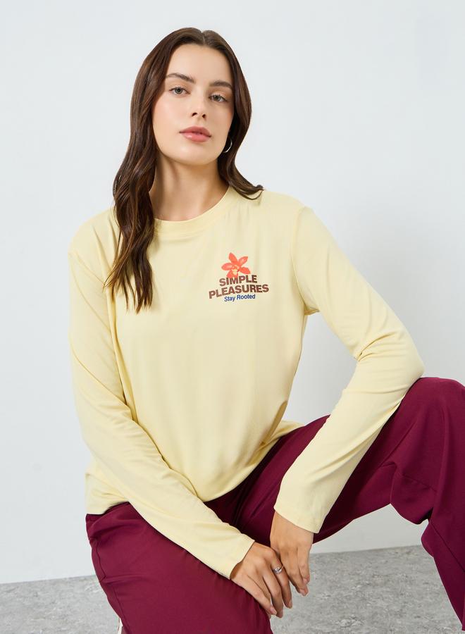 ستايلي تيشيرت بأكمام طويلة وطبعة جرافيك - Image 5