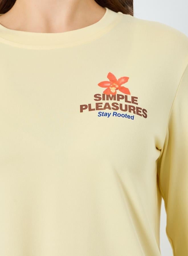 ستايلي تيشيرت بأكمام طويلة وطبعة جرافيك - Image 3