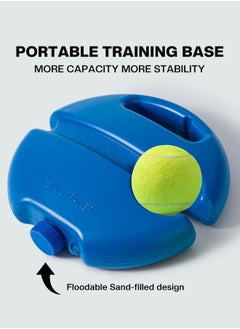 GROIC 5-PCs Tennis Trainer Rebound Ball Set, Tennis Practice Trainer Gear Tennis Training Equipment Kit with 1 Trainer Base 4 Elastic Ropes & 4 Balls for Beginners, Kids, Adults  - Image 2