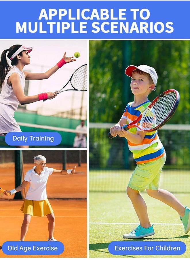 GROIC - 5-PCs Tennis Trainer Rebound Ball Set, Tennis Practice Trainer Gear Tennis Training Equipment Kit with 1 Trainer Base 4 Elastic Ropes & 4 Balls for Beginners, Kids, Adults - Image 1